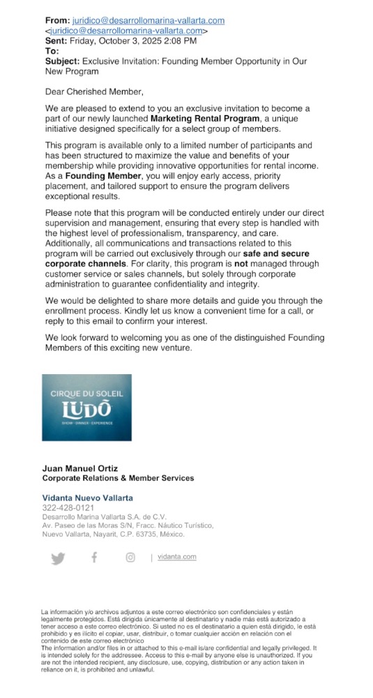 desarrollomarina-vallarta.com is not connected with Grupo Vidanta and is a scam.