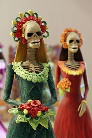 These are pieces of art, created by families to celebrate the Day of the Dead.  They can be 1.65 to 2 meters tall.