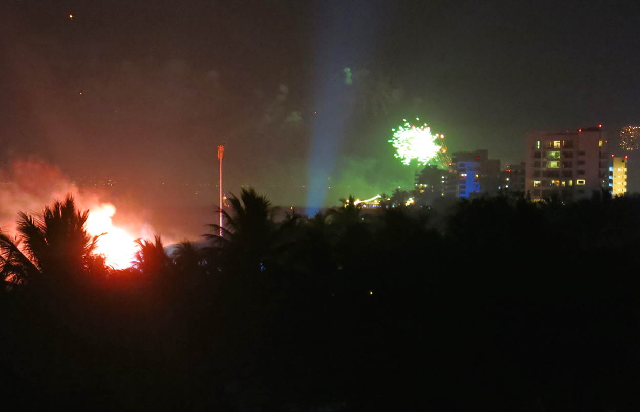 Not only were the fireworks from the property awsome, displays from other properties were prominent too.