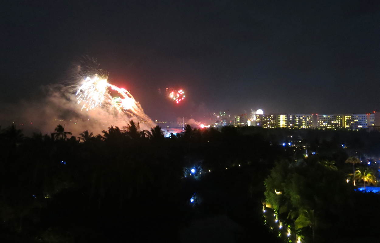 Fireworks from the beach in front of the Mayan Palace Pool were terrific!