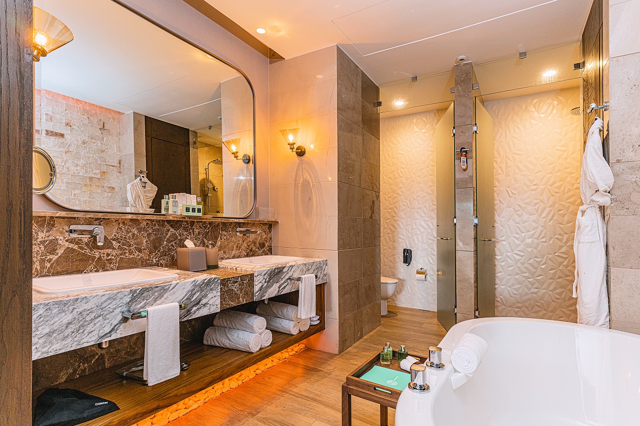 The Bath Area of the Luxxe Royal 1 BR unit in Tower Six at the Grand Luxxe Residence Club in Nuevo Vallarta, Mexico