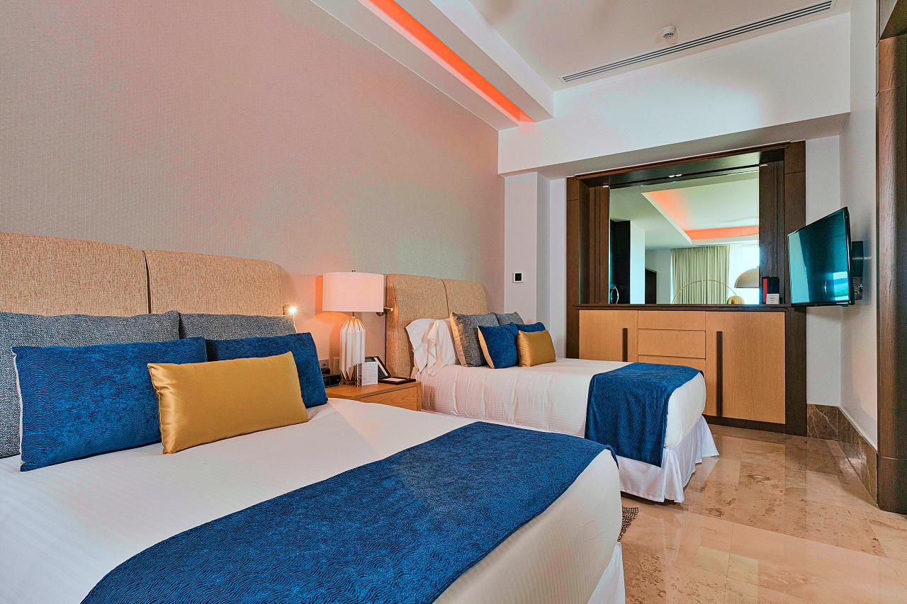 The Second Bedroom of the Luxxe Royal 2 BR unit in Tower Six at the Grand Luxxe Residence Club in Nuevo Vallarta, Mexico.