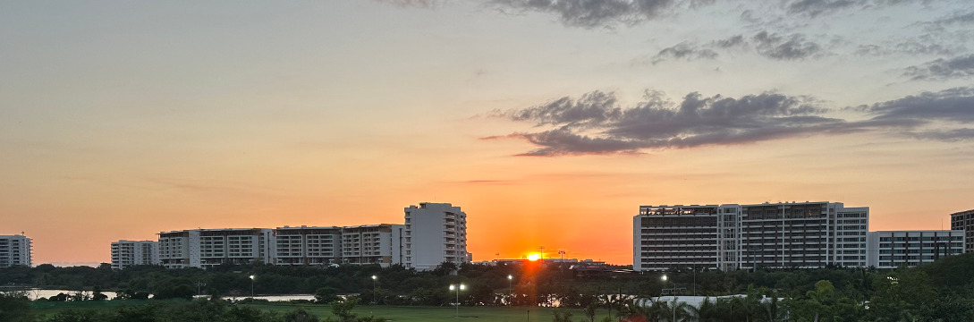 This beautiful sunset photo was taken from the deck of an Empire Estates 4 BR Suit in Nuevo Nayarit/Puerto Vallarta, Mexico.